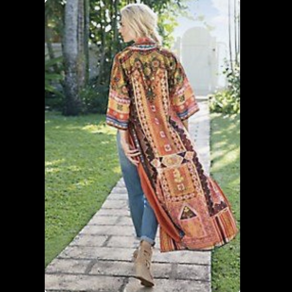 Women's Multicolor Canaria Kimono Duster Topper - Picture 4 of 7